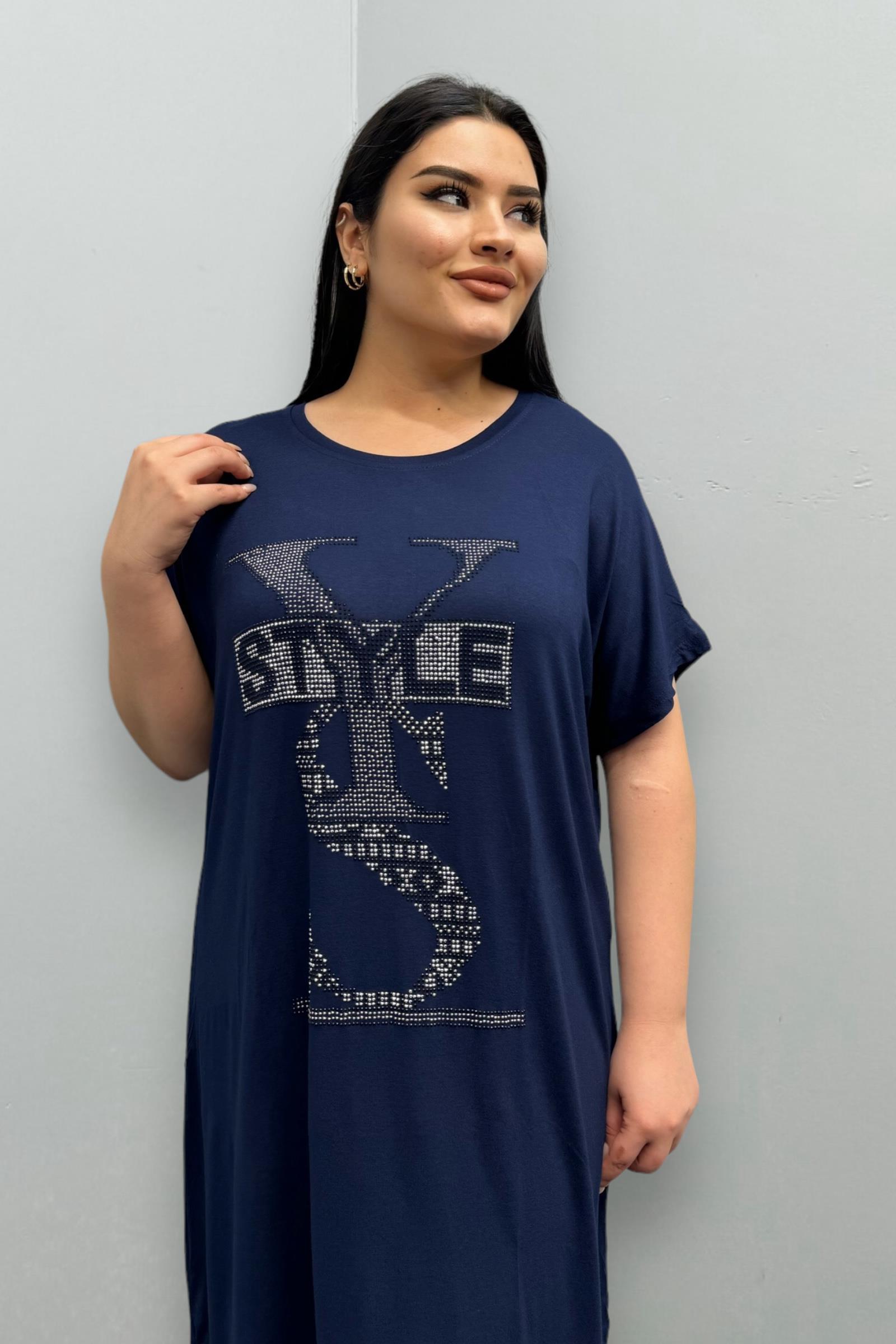 Tshirt Büyük Beden Oversize Pamuklu Likralı Tunik Tshirt