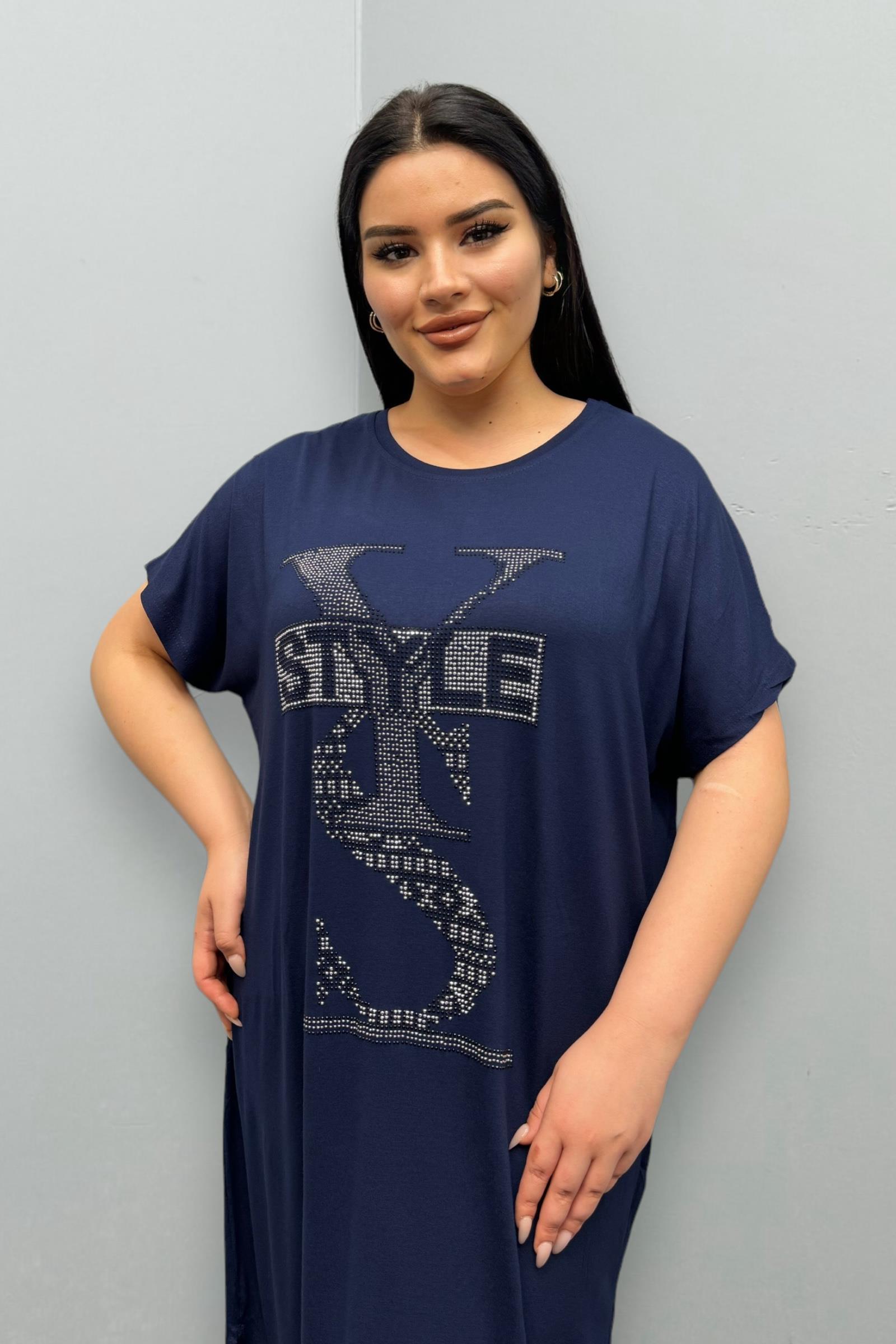 Tshirt Büyük Beden Oversize Pamuklu Likralı Tunik Tshirt