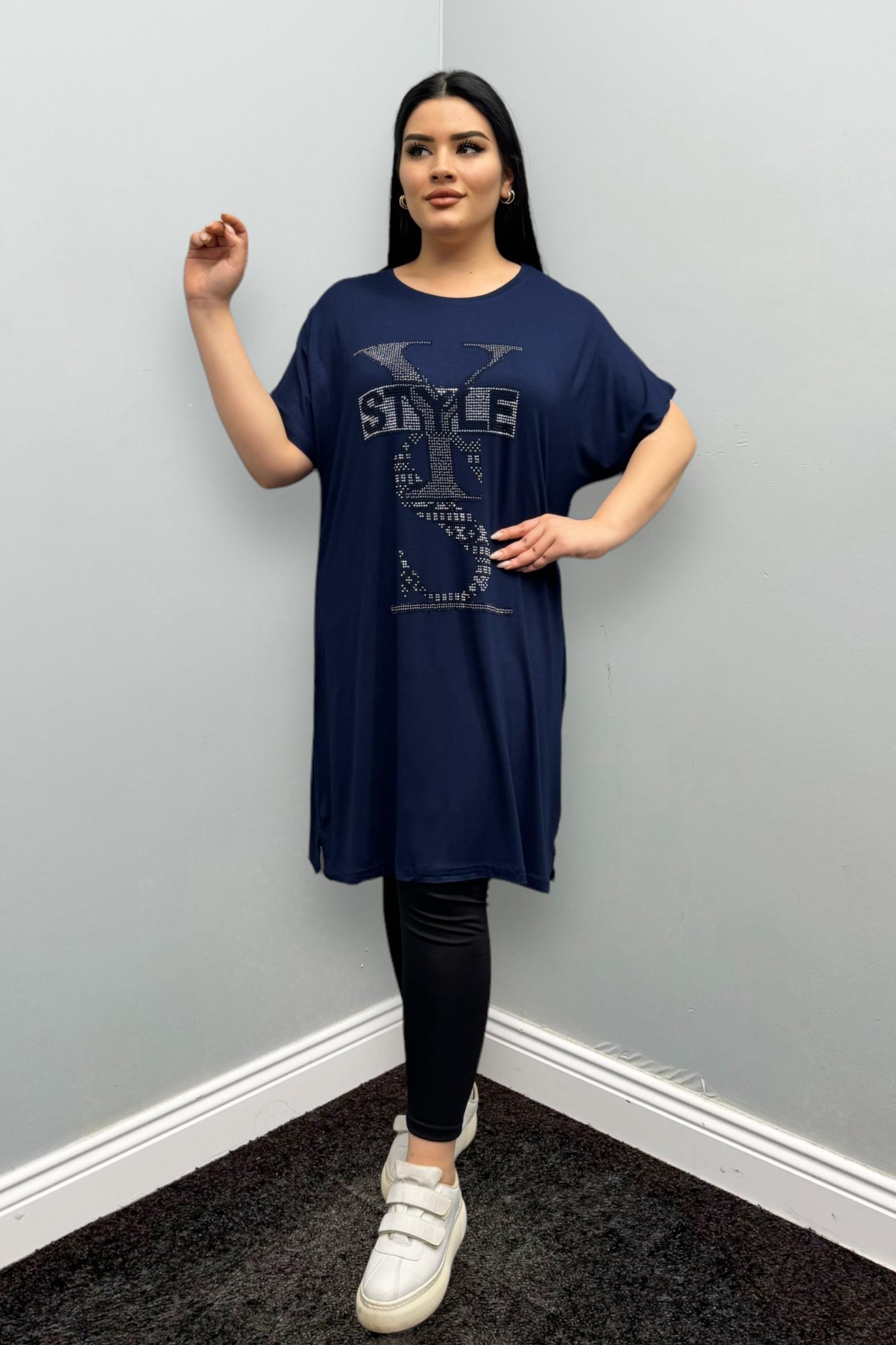 Tshirt Büyük Beden Oversize Pamuklu Likralı Tunik Tshirt