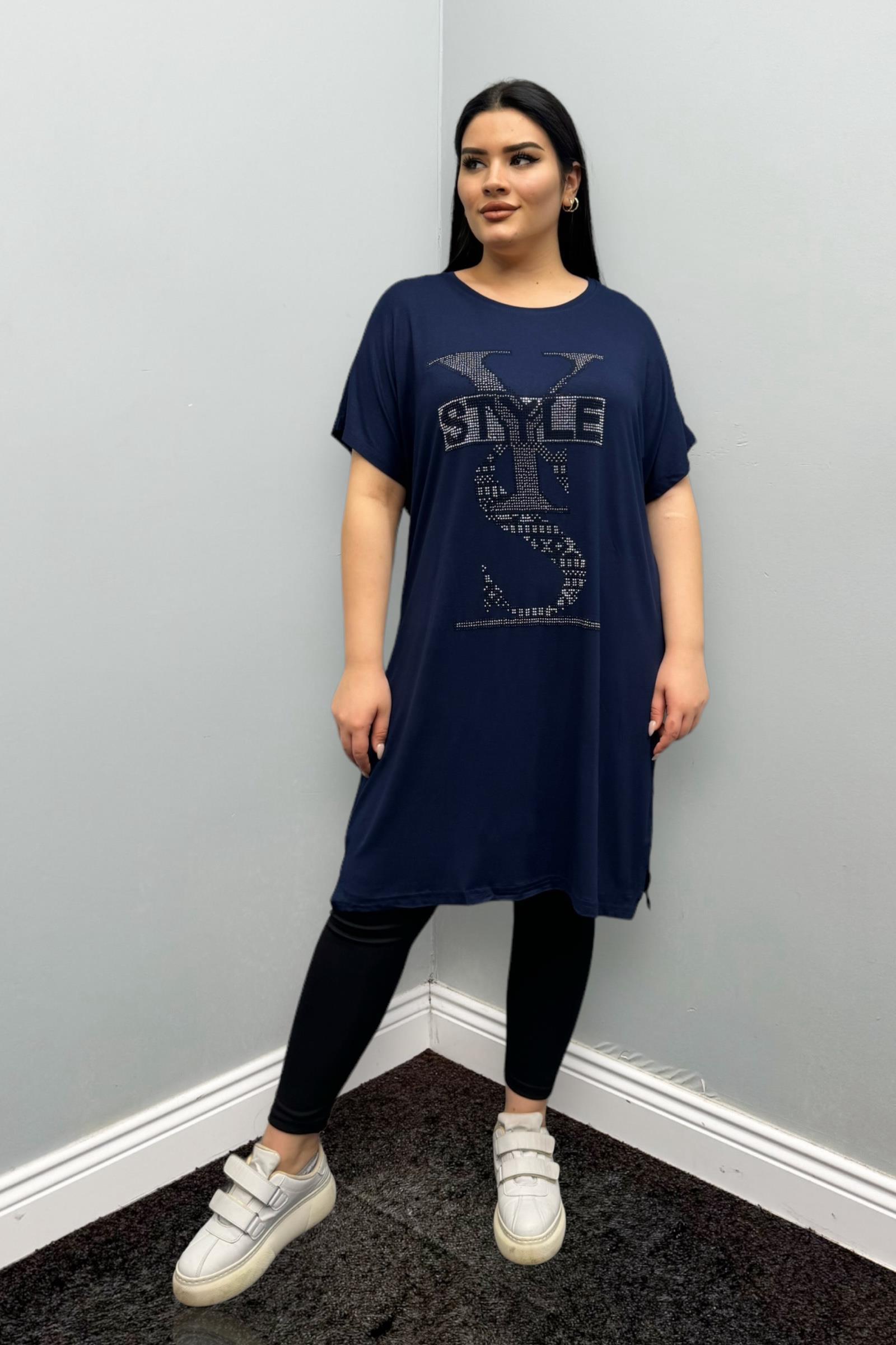 Tshirt Büyük Beden Oversize Pamuklu Likralı Tunik Tshirt