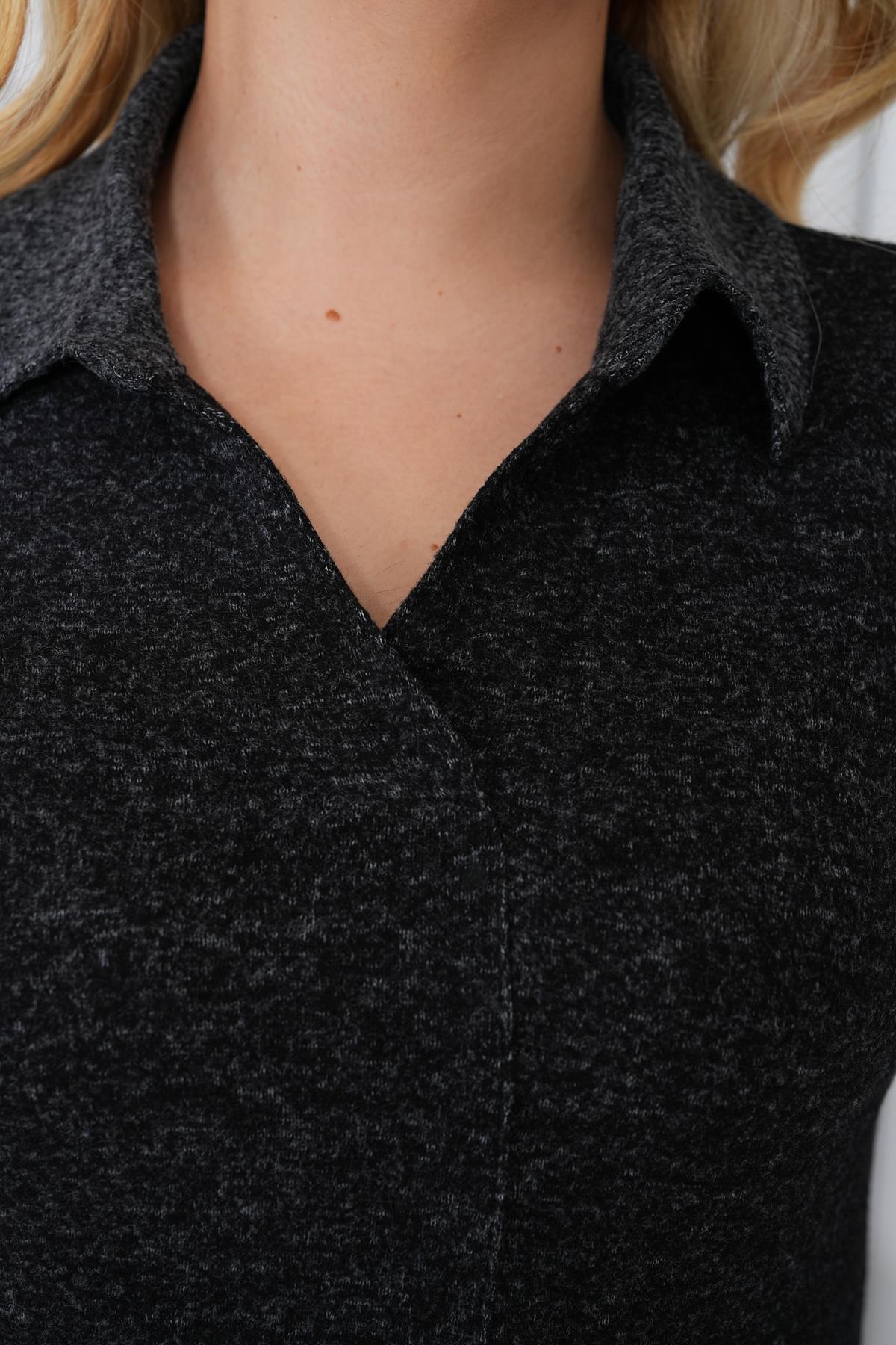 Kazak Büyük Beden Polo Yaka Yumoş Kazak