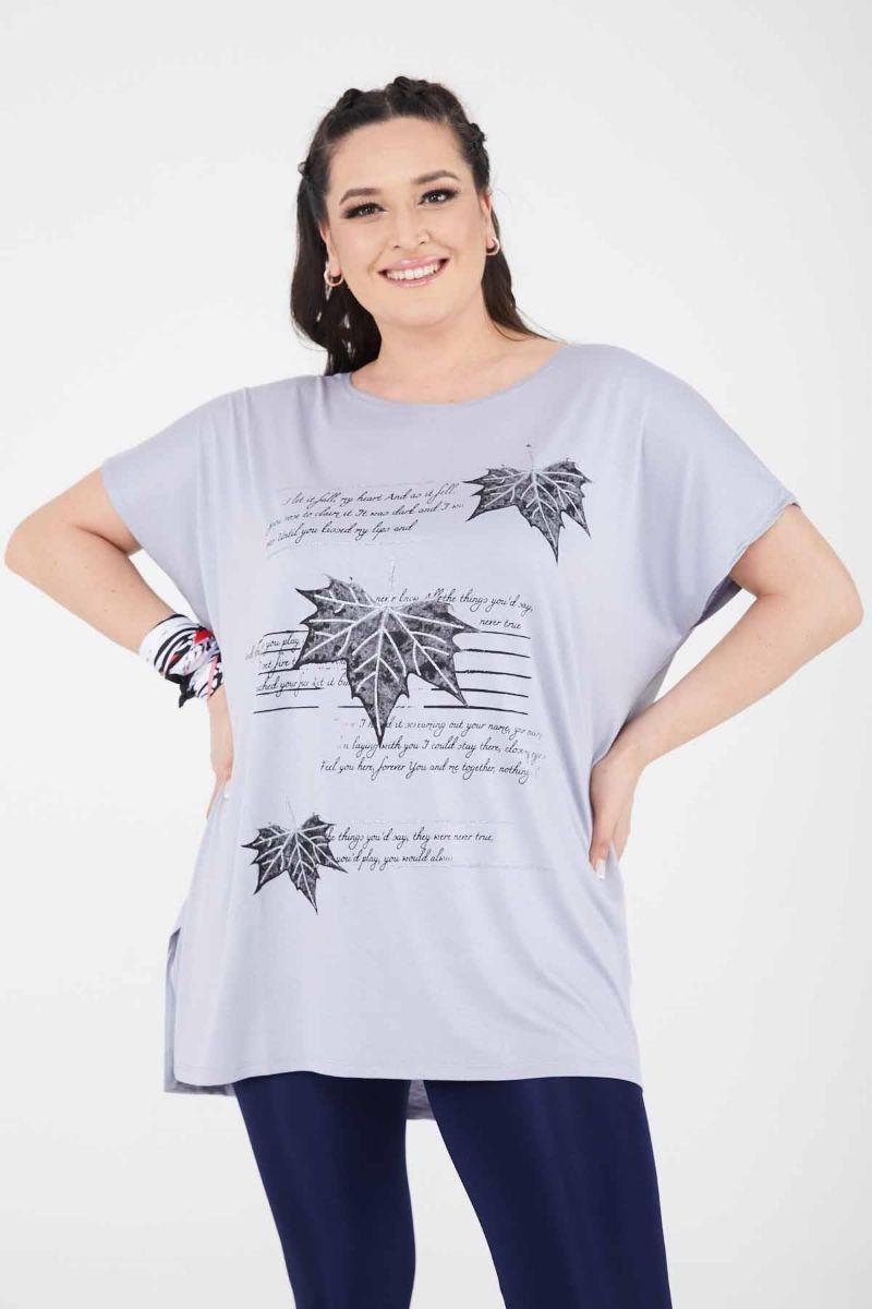 Tshirt Büyük Beden Salaş Spor T-Shirt Gri