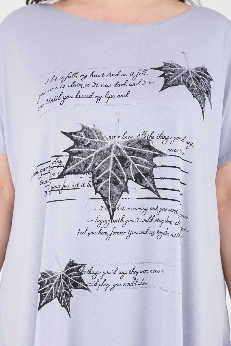 Tshirt Büyük Beden Salaş Spor T-Shirt Gri