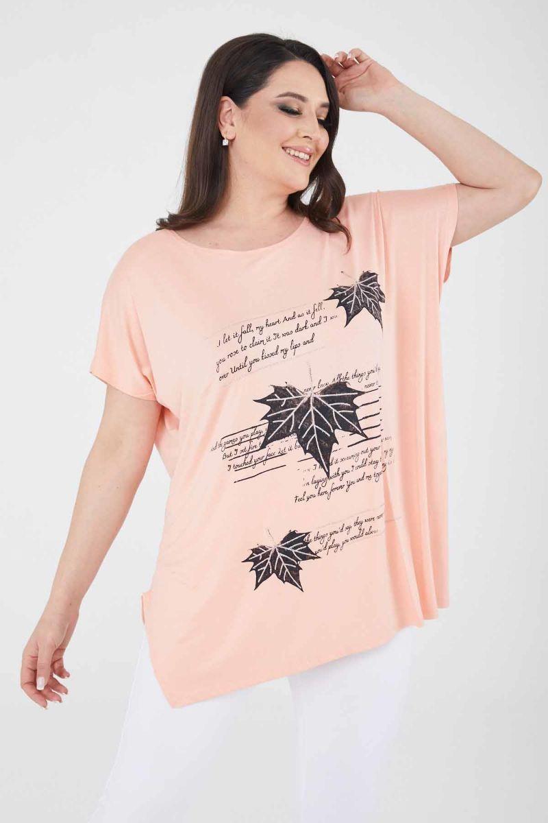 Tshirt Büyük Beden Salaş Spor T-Shirt Yavruağzı