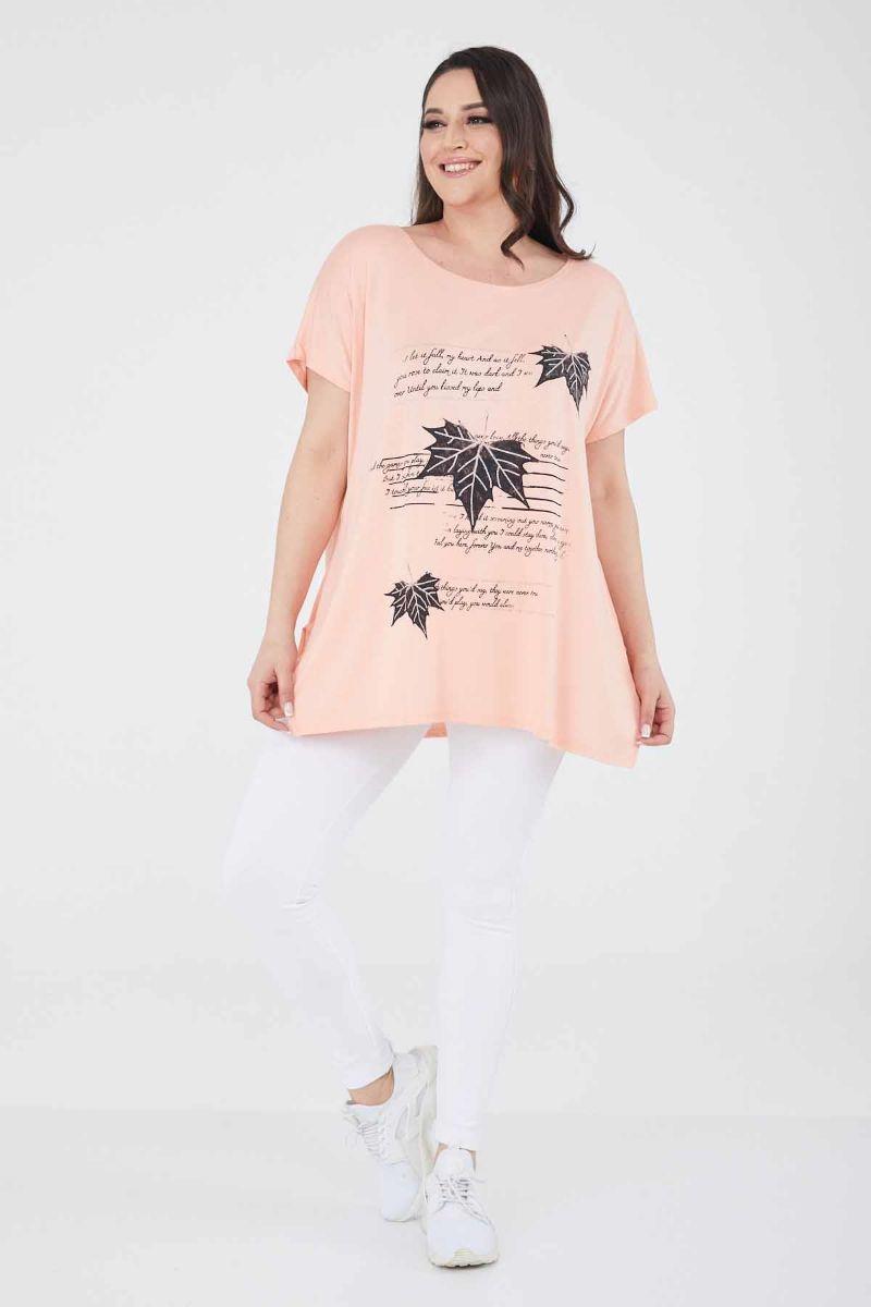 Tshirt Büyük Beden Salaş Spor T-Shirt Yavruağzı