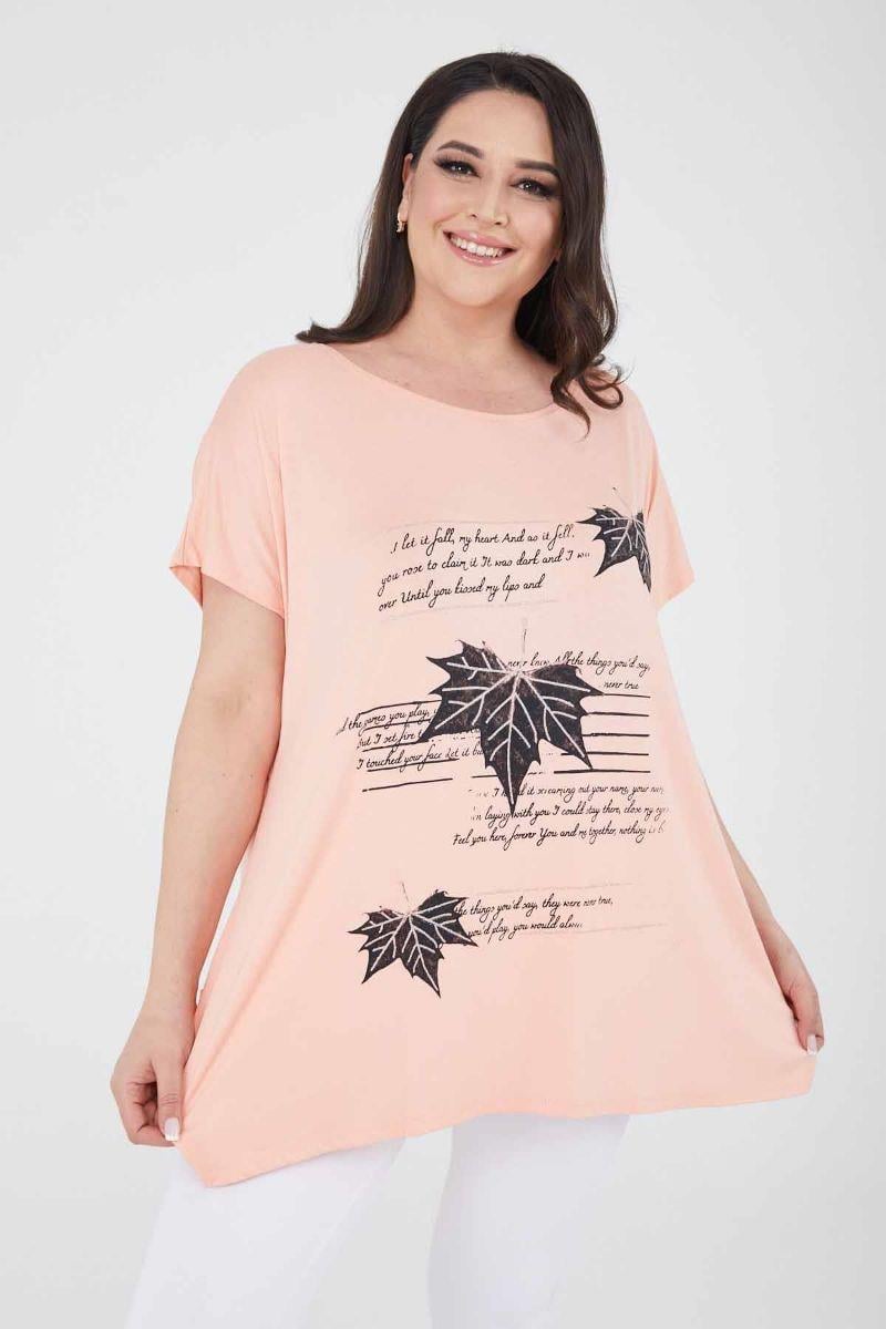 Tshirt Büyük Beden Salaş Spor T-Shirt Yavruağzı