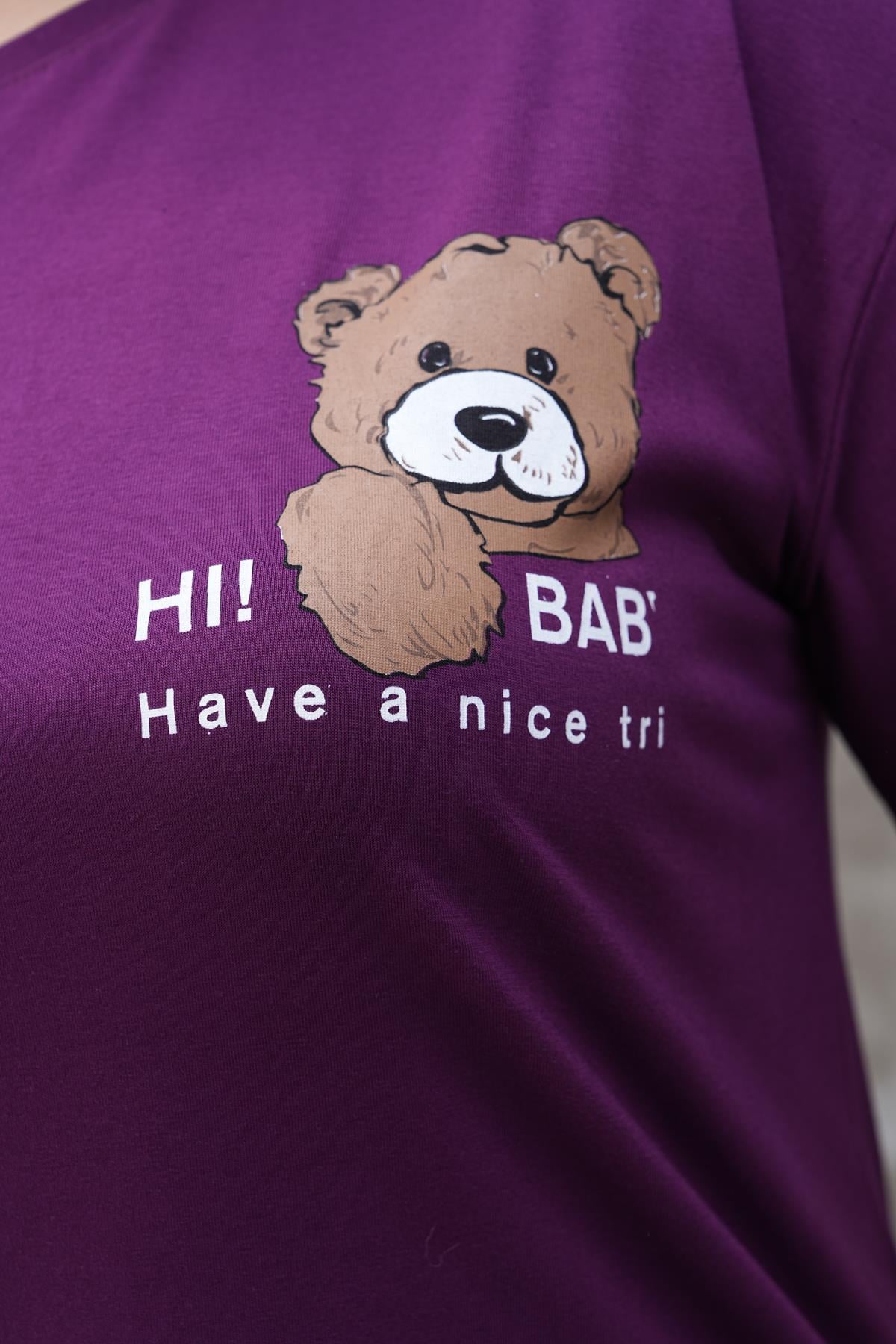 Kısa Kol Bluz Büyük Beden Yanları Yırtmaçlı Duble Kol Tshirt