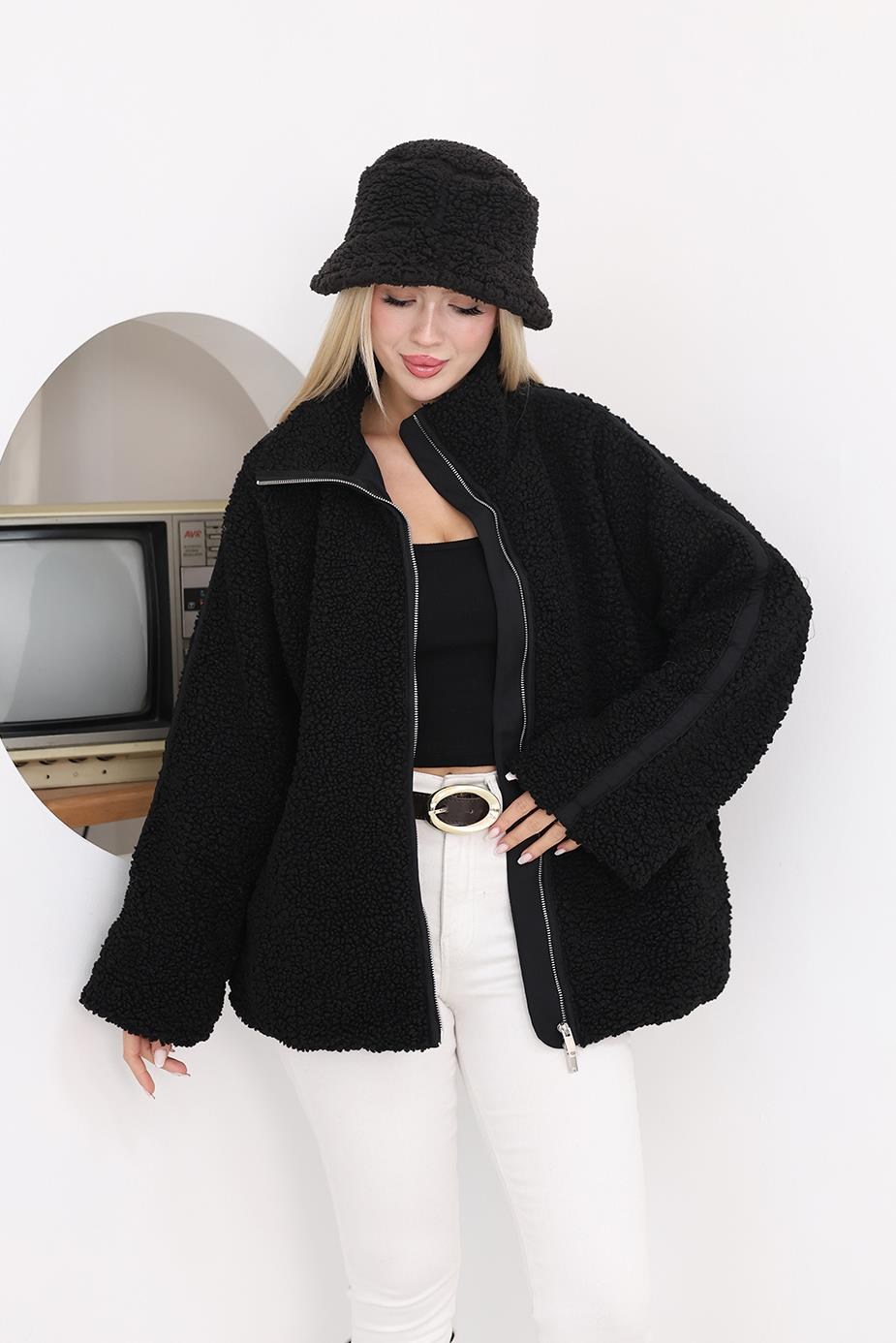 Hırka Fermuarlı İçi Astarlı Teddy Mont