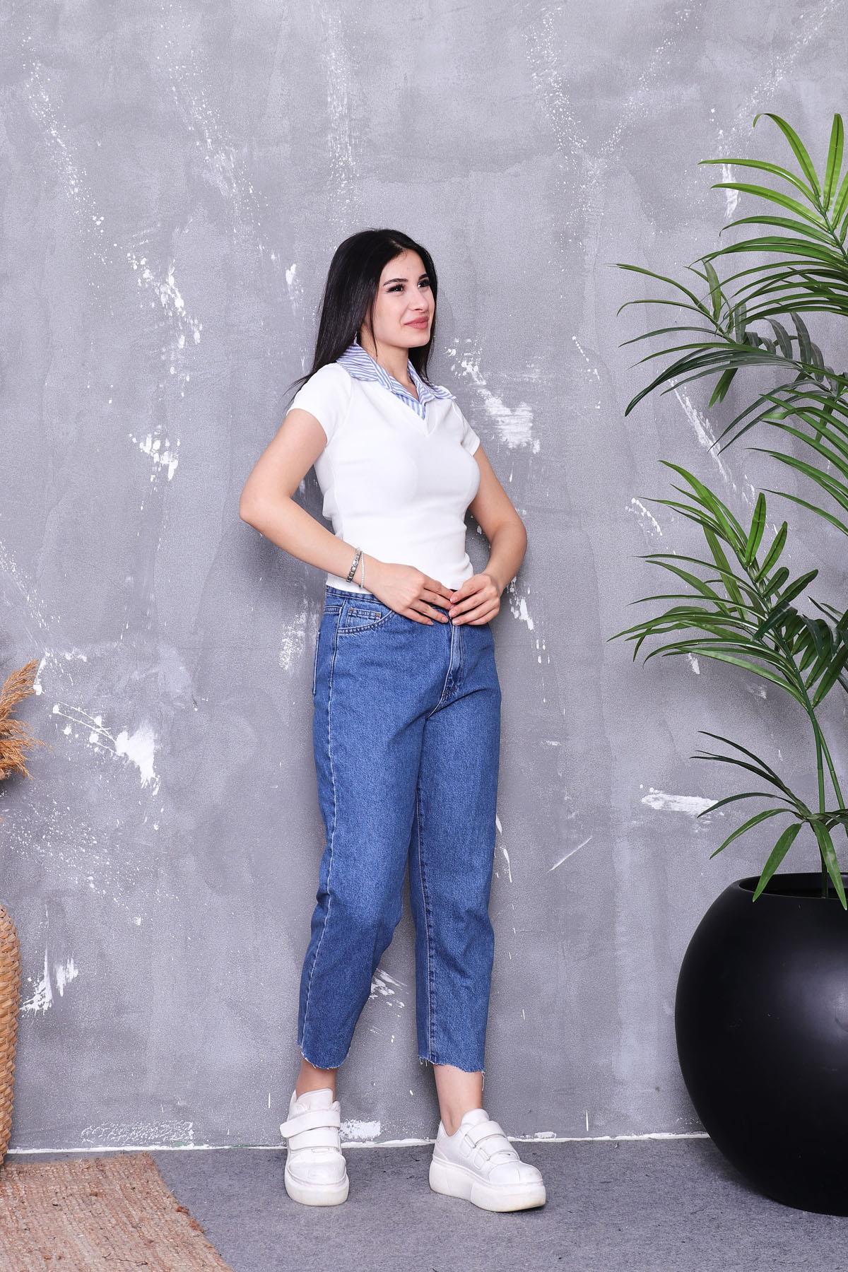 Bluz Gömlek Yaka Bluz