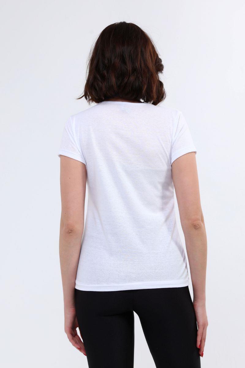 Tshirt Kadın Ayıcık Baskılı T-Shirt Beyaz