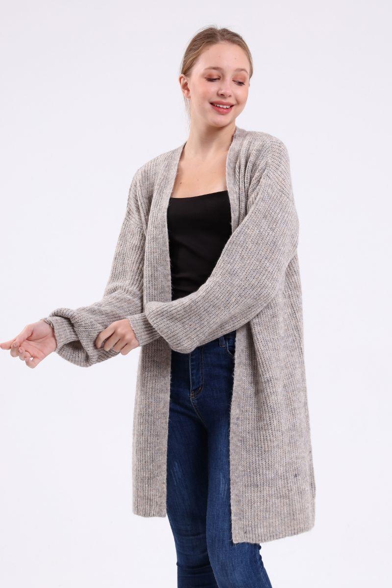 Hırka Kadın Basic Oversize Hırka Gri