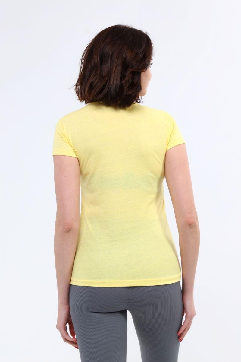 Tshirt Kadın Baskılı T-Shirt Sarı