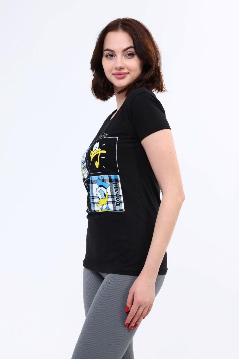Tshirt Kadın Baskılı T-Shirt Siyah