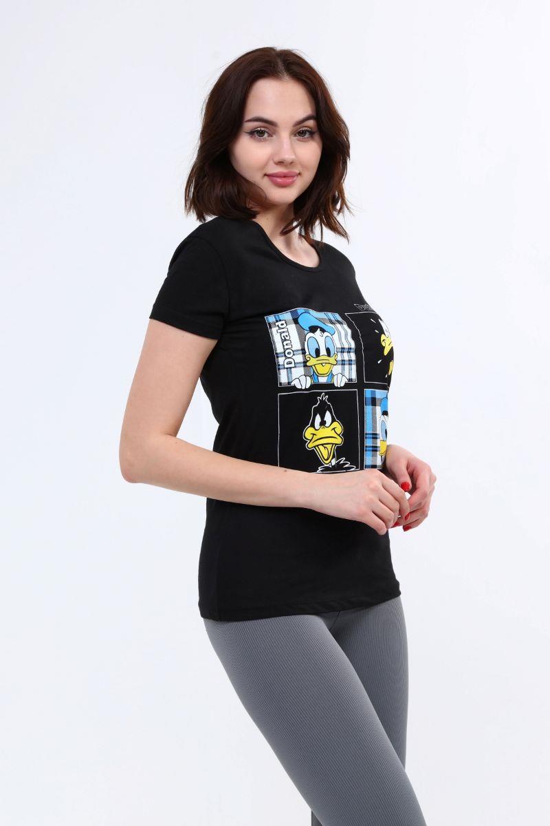 Tshirt Kadın Baskılı T-Shirt Siyah
