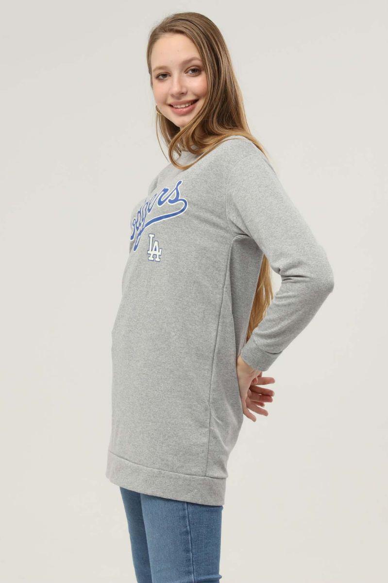 Sweatshirt Kadın Dodgers Baskılı Sweatshirt Gri
