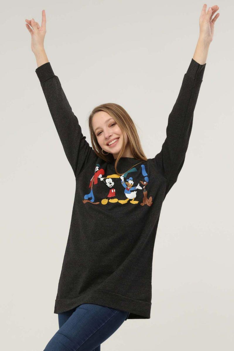 Sweatshirt Kadın Hey Baskılı Sweatshirt Antrasit