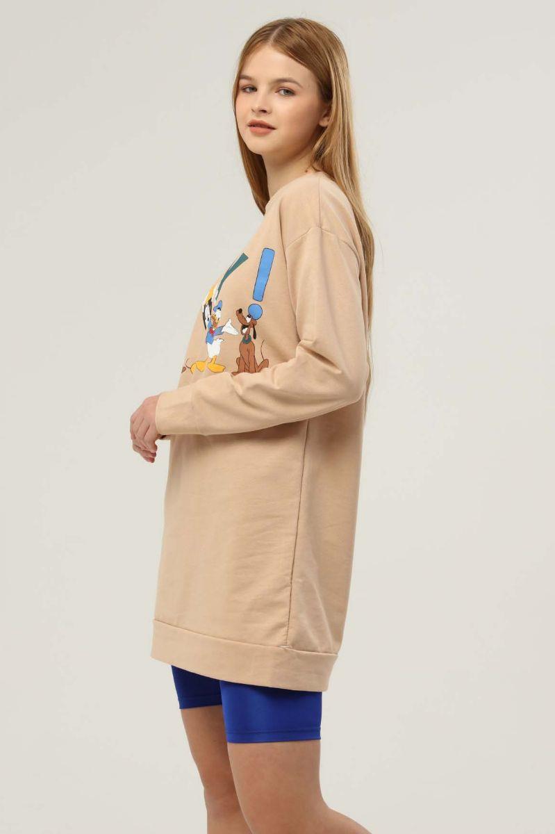 Sweatshirt Kadın Hey Baskılı Sweatshirt Bej