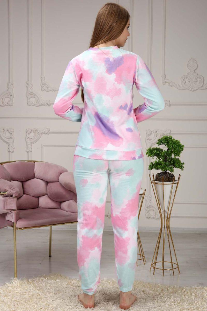 Pijama Takımı Kadın Today Baskılı Batik Eşofman Takımı Pembe