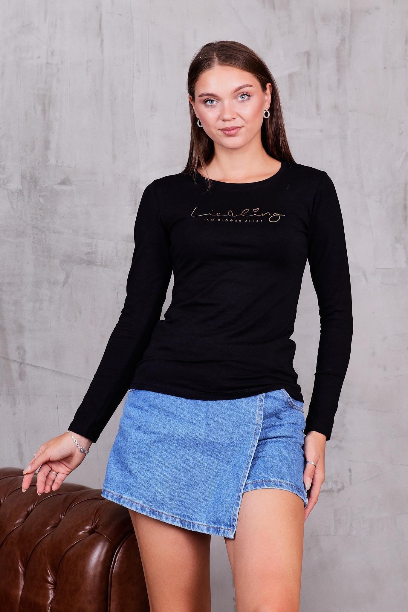 Bluz Likralı Pamuklu Basıc Badi