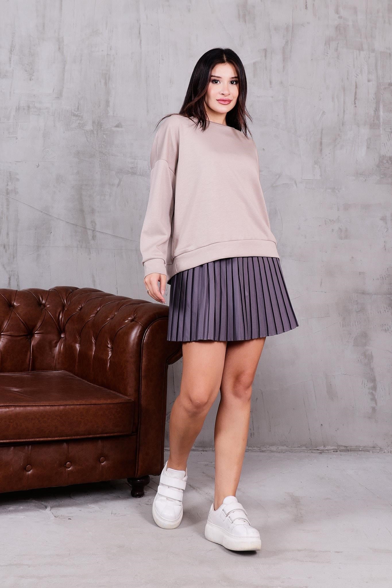 Sweatshirt Modal Kumaş Basıc Sweatshirt