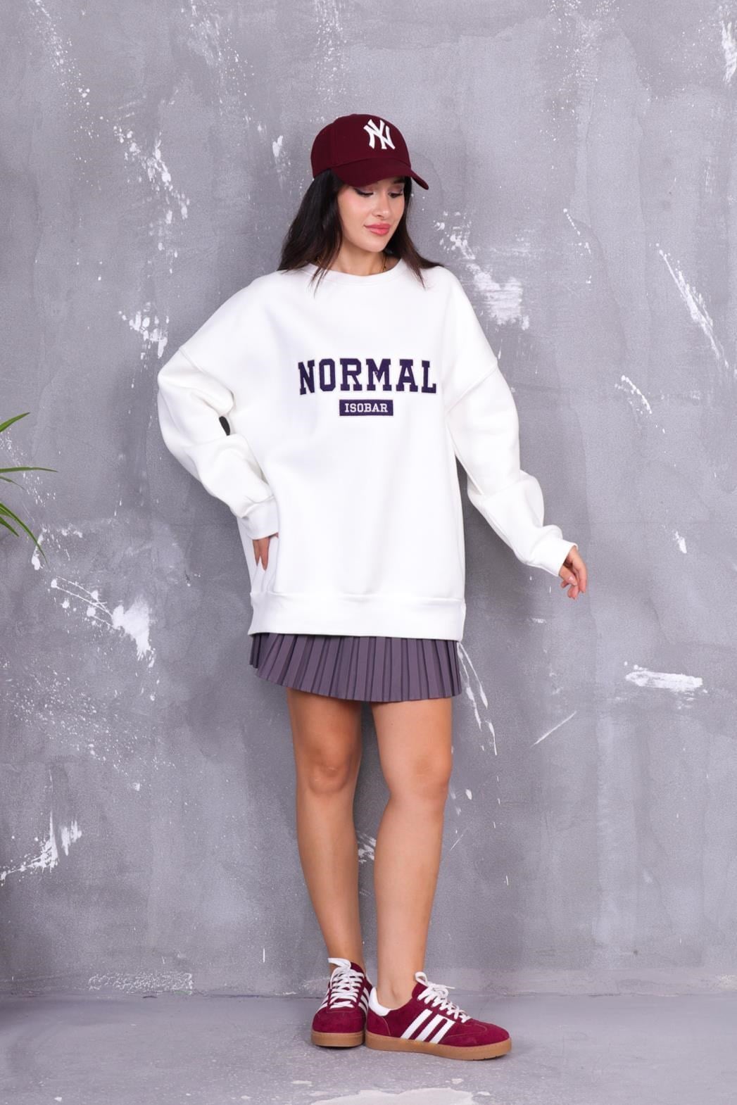Sweatshirt Normal Baskılı İçi Şardonlu Sweatshirt