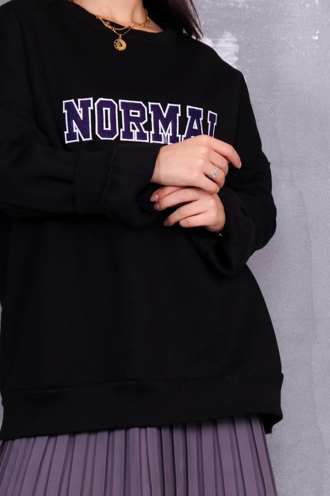 Sweatshirt Normal Baskılı İçi Şardonlu Sweatshirt