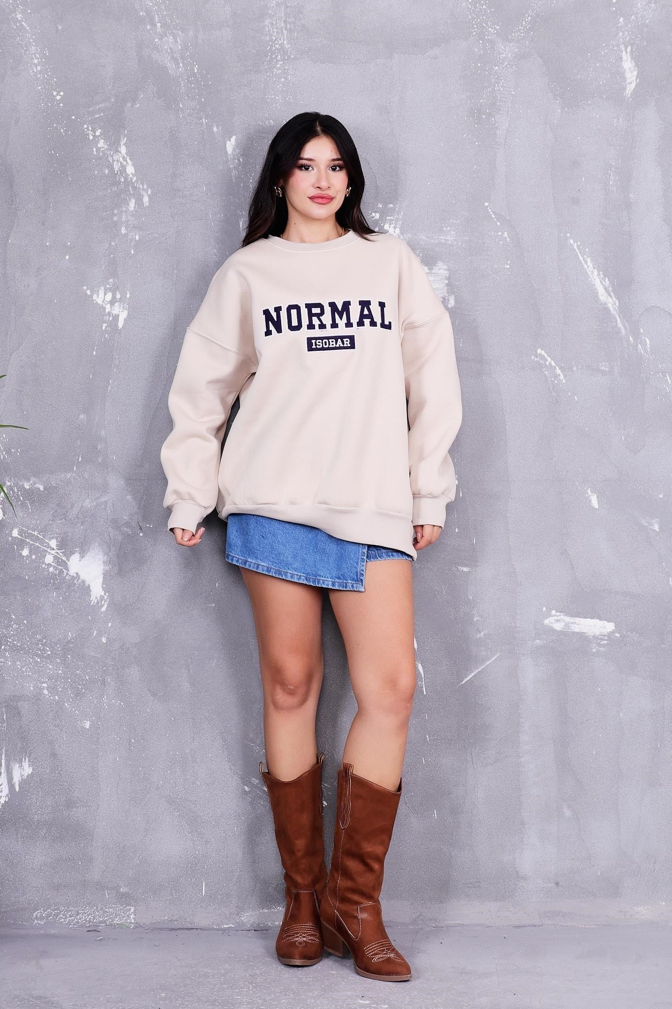 Sweatshirt Normal Baskılı İçi Şardonlu Sweatshirt
