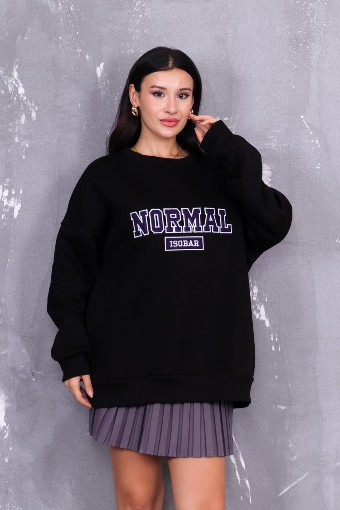 Sweatshirt Normal Baskılı İçi Şardonlu Sweatshirt