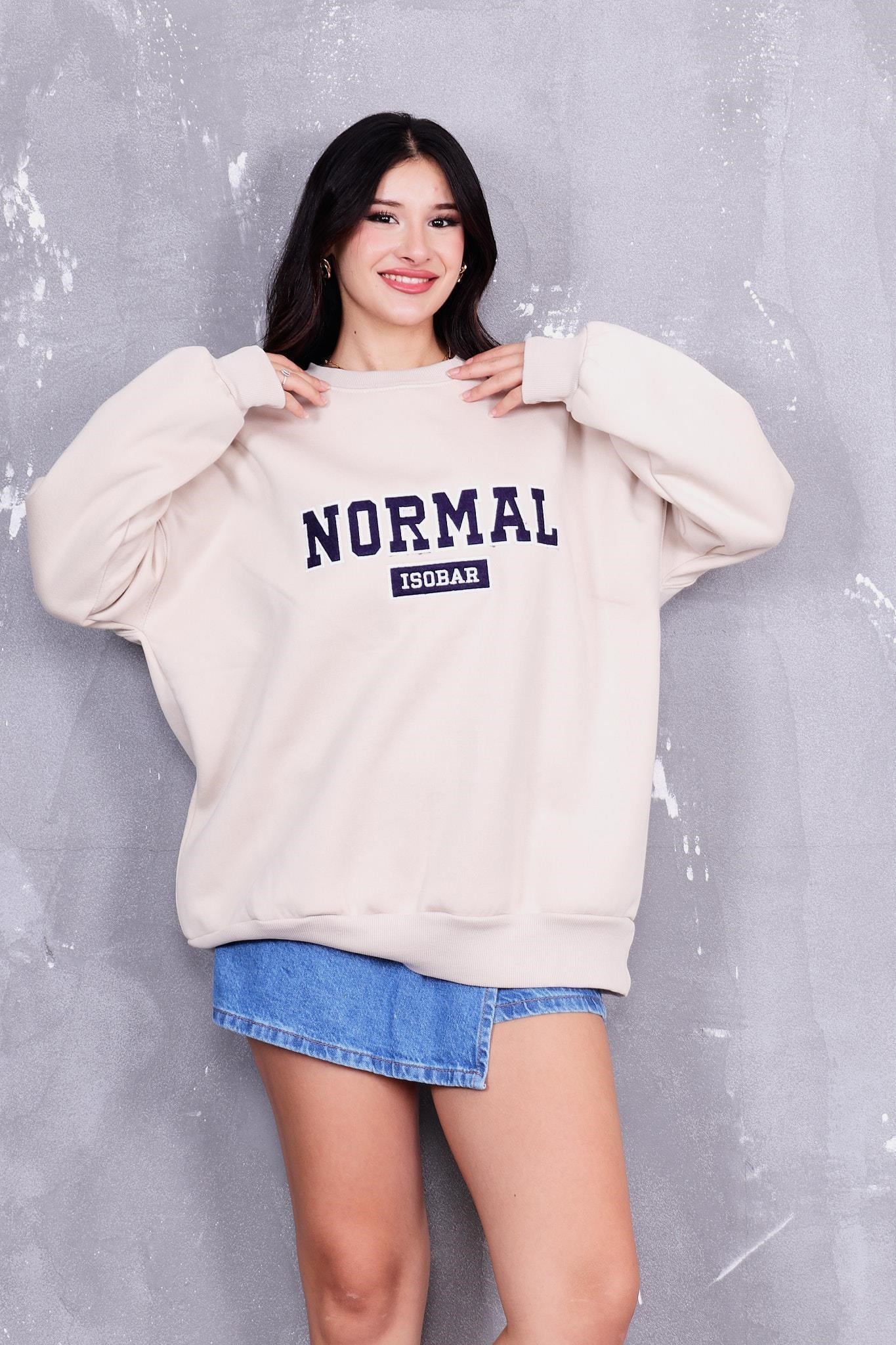 Sweatshirt Normal Baskılı İçi Şardonlu Sweatshirt