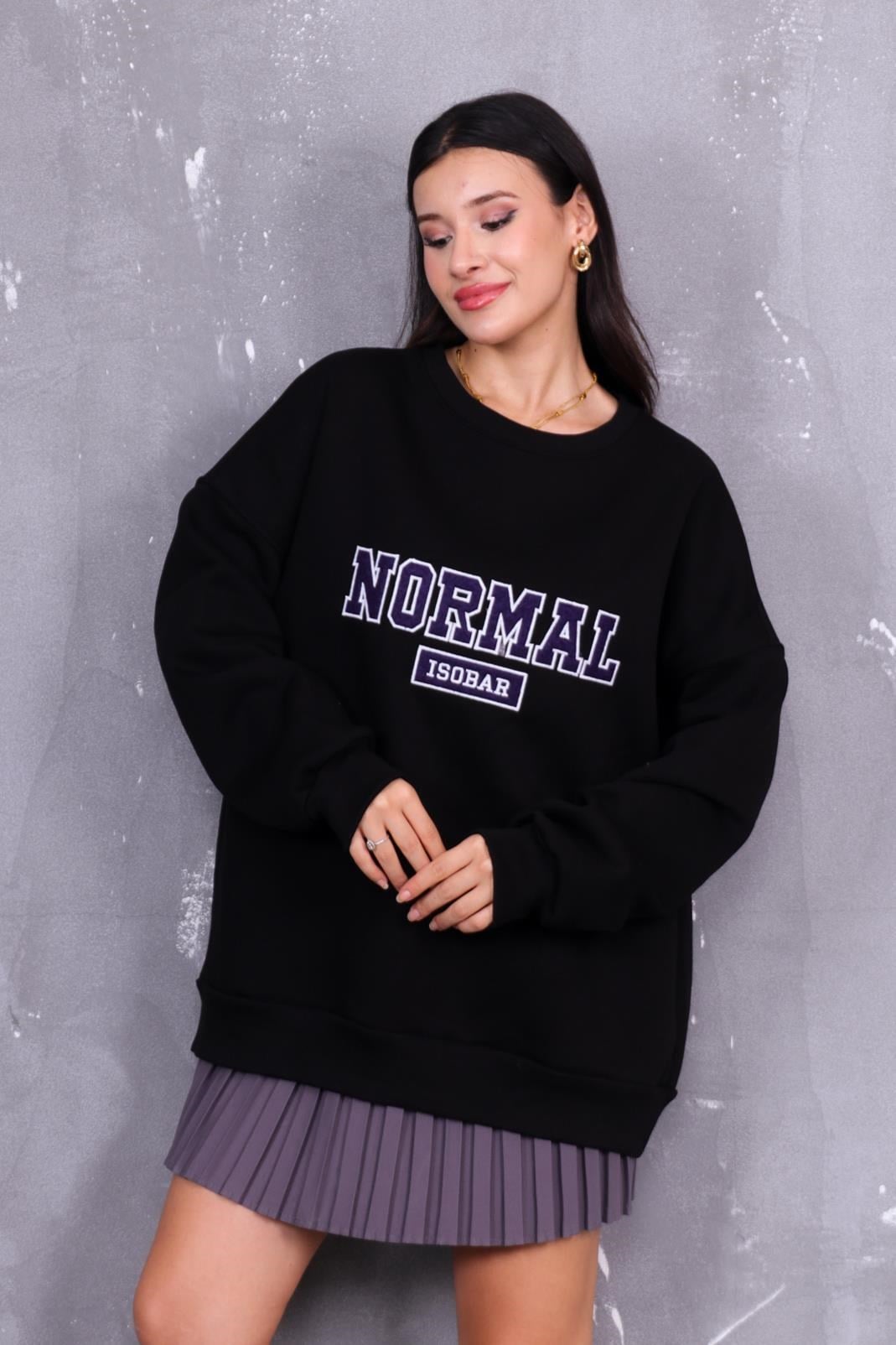 Sweatshirt Normal Baskılı İçi Şardonlu Sweatshirt