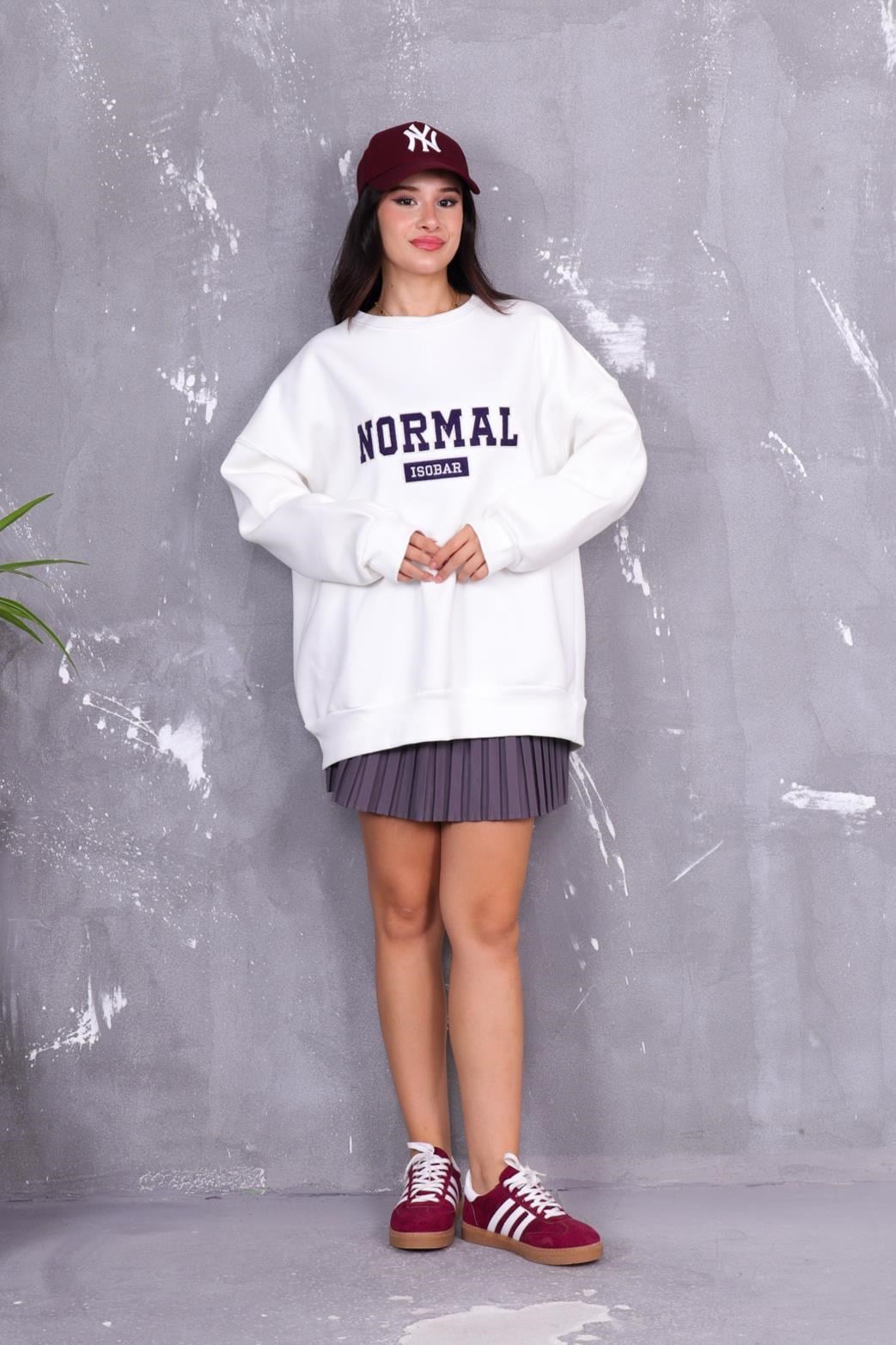 Sweatshirt Normal Baskılı İçi Şardonlu Sweatshirt
