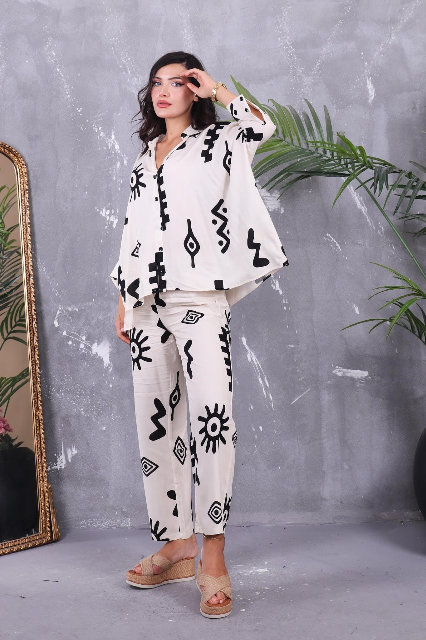 İkili Takım Oversize Gömlek Detaylı Takım