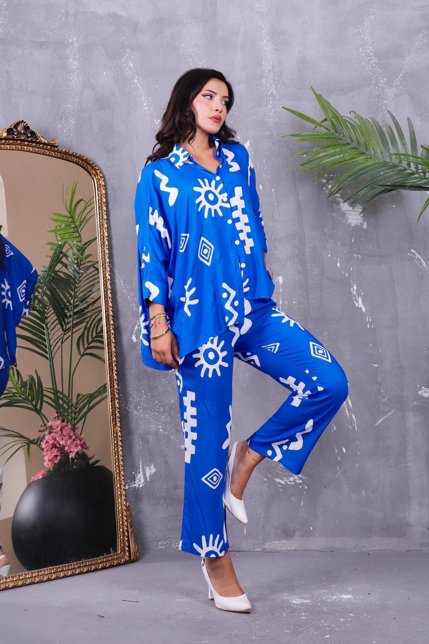 İkili Takım Oversize Gömlek Detaylı Takım