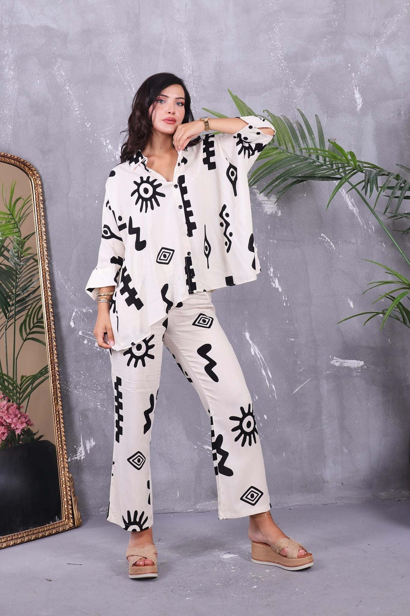 İkili Takım Oversize Gömlek Detaylı Takım