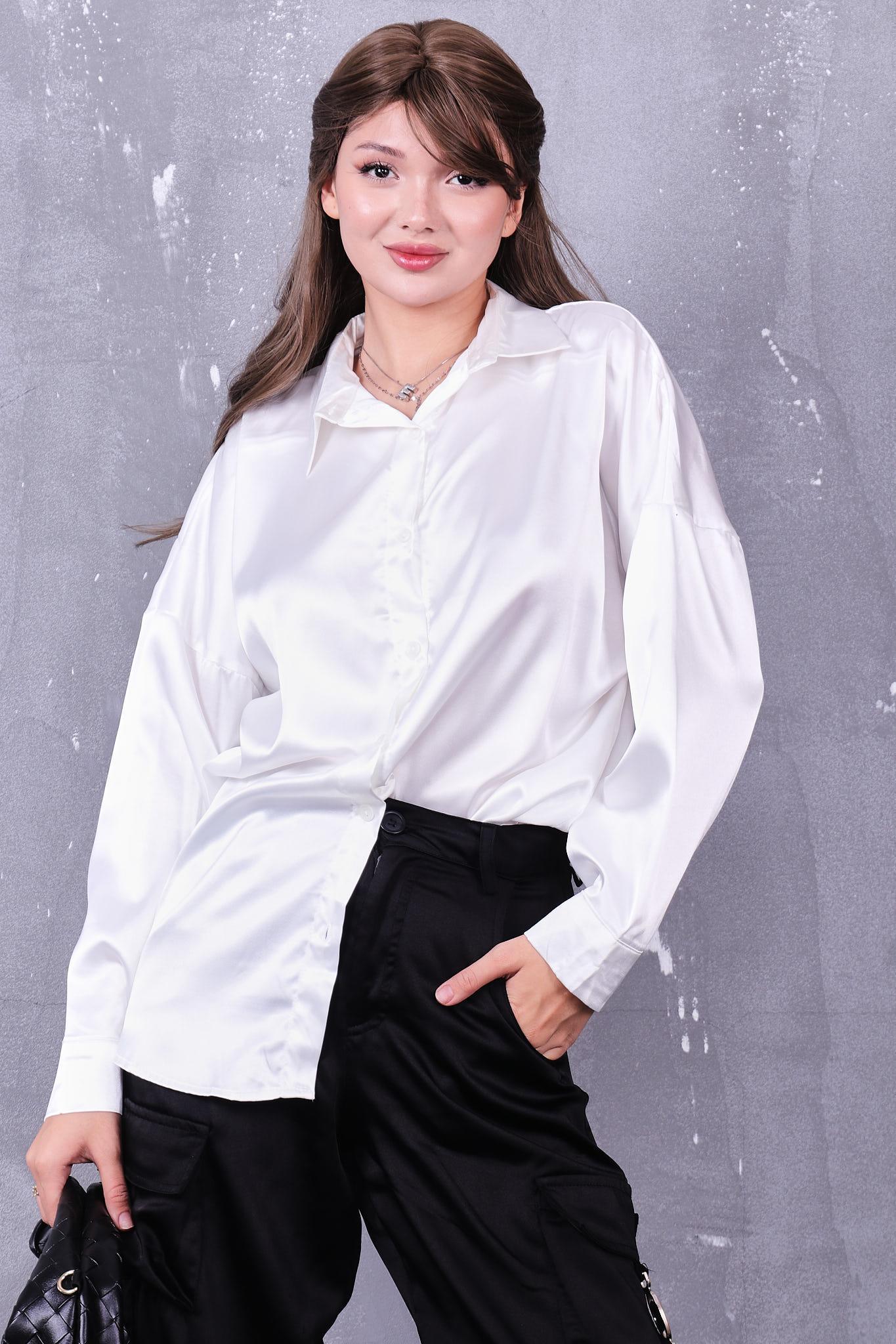 Gömlek Oversize Saten Gömlek
