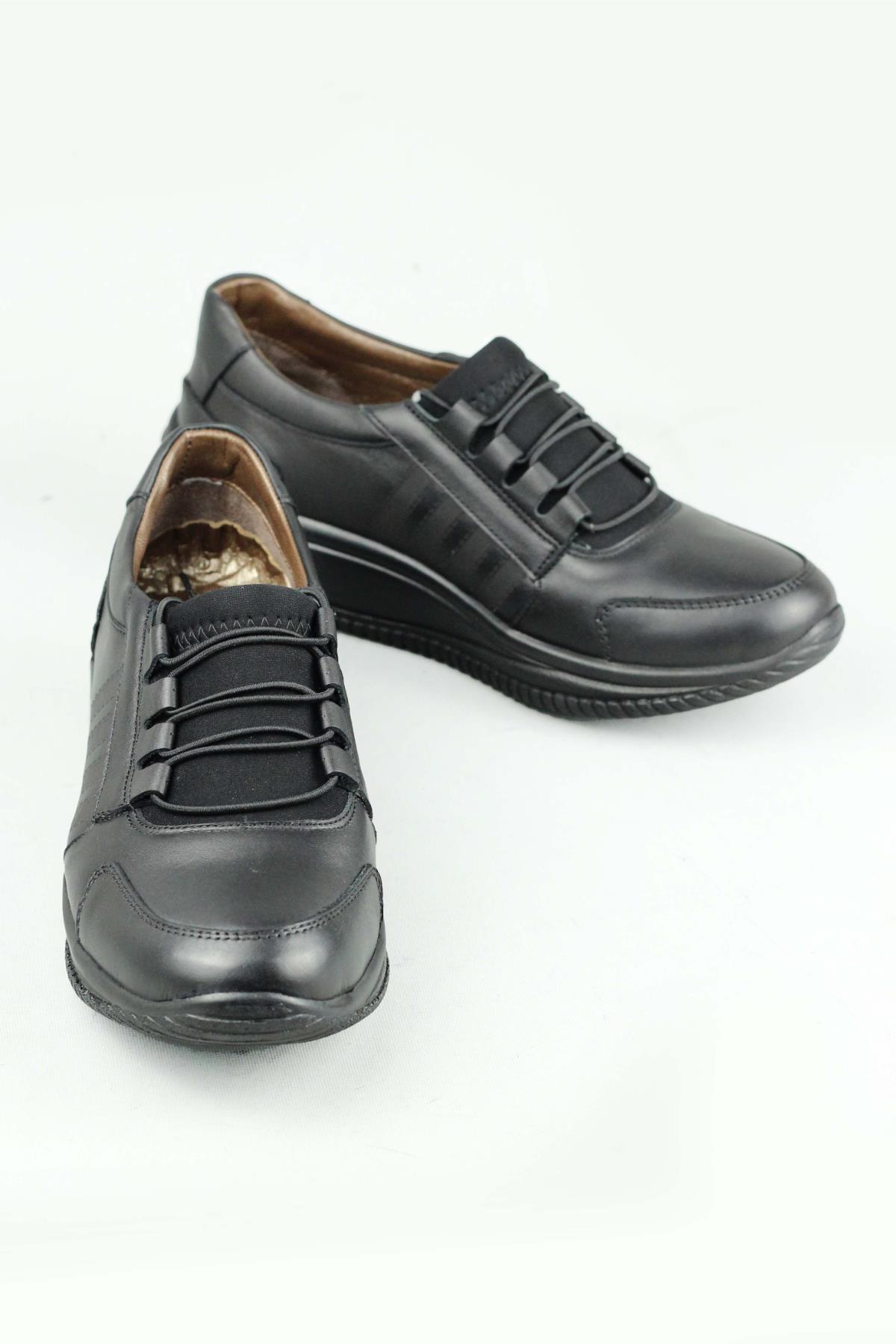 Dr.Pabucchi 1045 Hakiki Deri Rahat Hafif Konfor Lastik Bağcıklı Ayakkabı Kadın