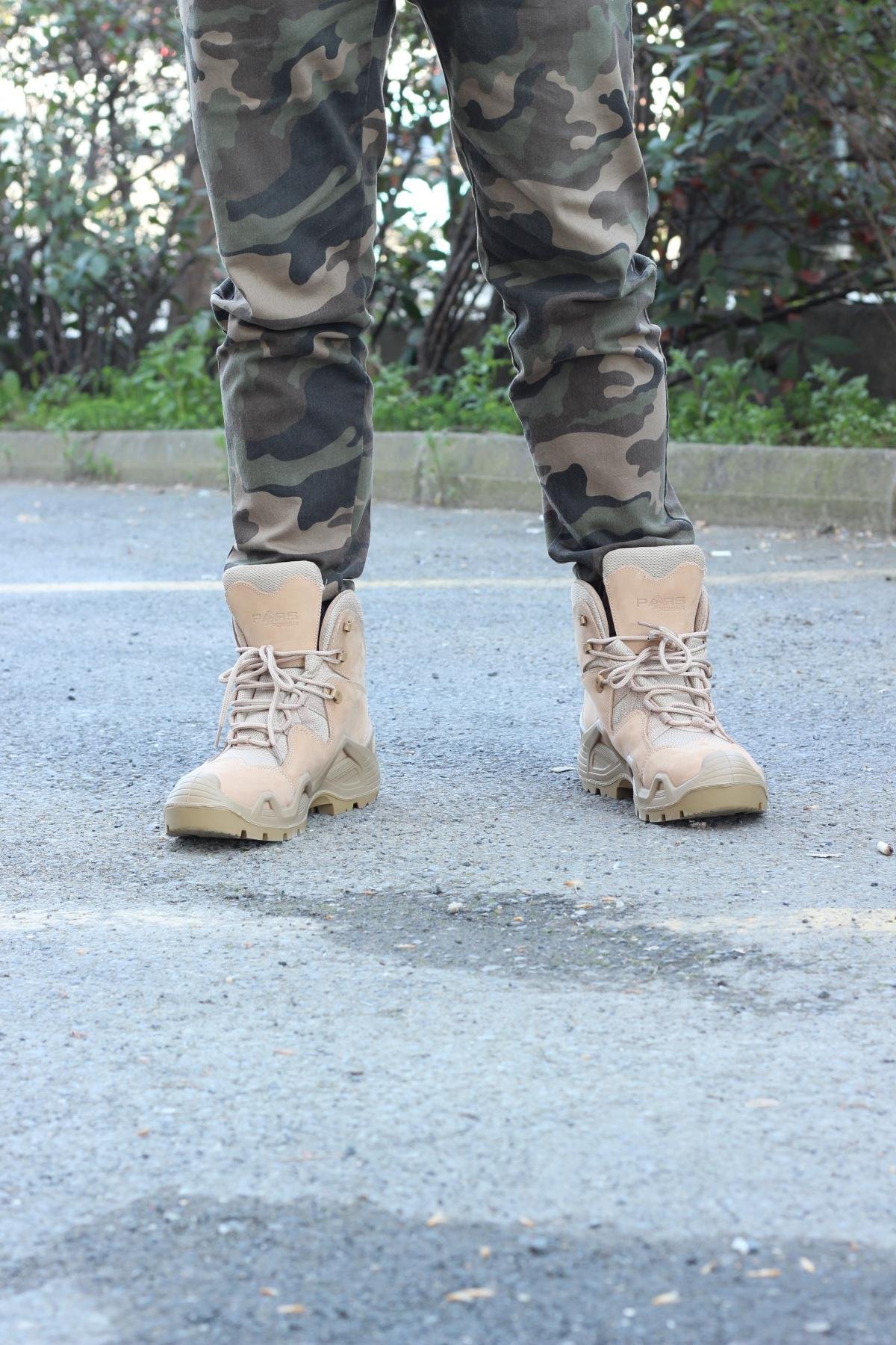 Pars Power Mid Hakiki Nubuk Deri Su İtici Özellikli Askeri& Polis Outdoor Tactical Kısa Bot