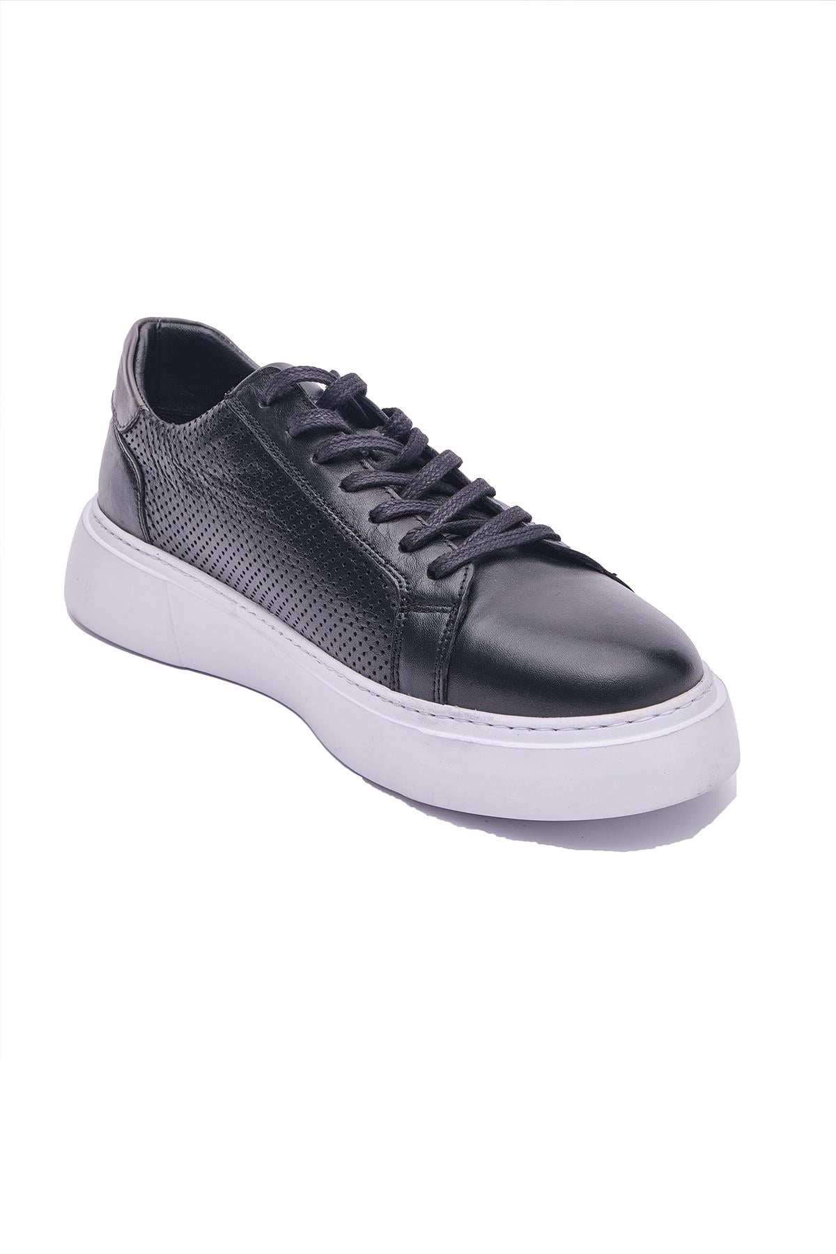 Punto 573185 Hakiki Deri Bağcıklı Sneaker Spor Günlük Ayakkabı Erkek