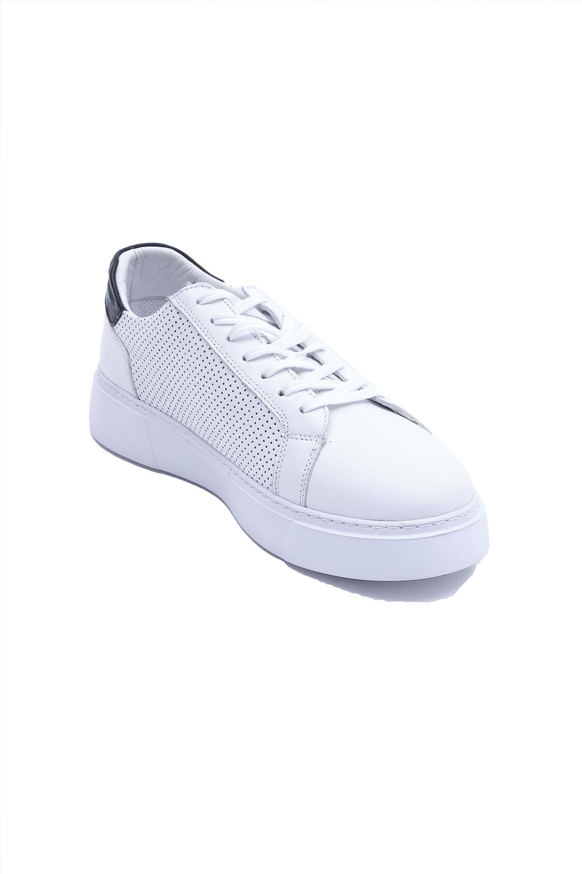 Punto 573185 Hakiki Deri Bağcıklı Sneaker Spor Günlük Ayakkabı Erkek