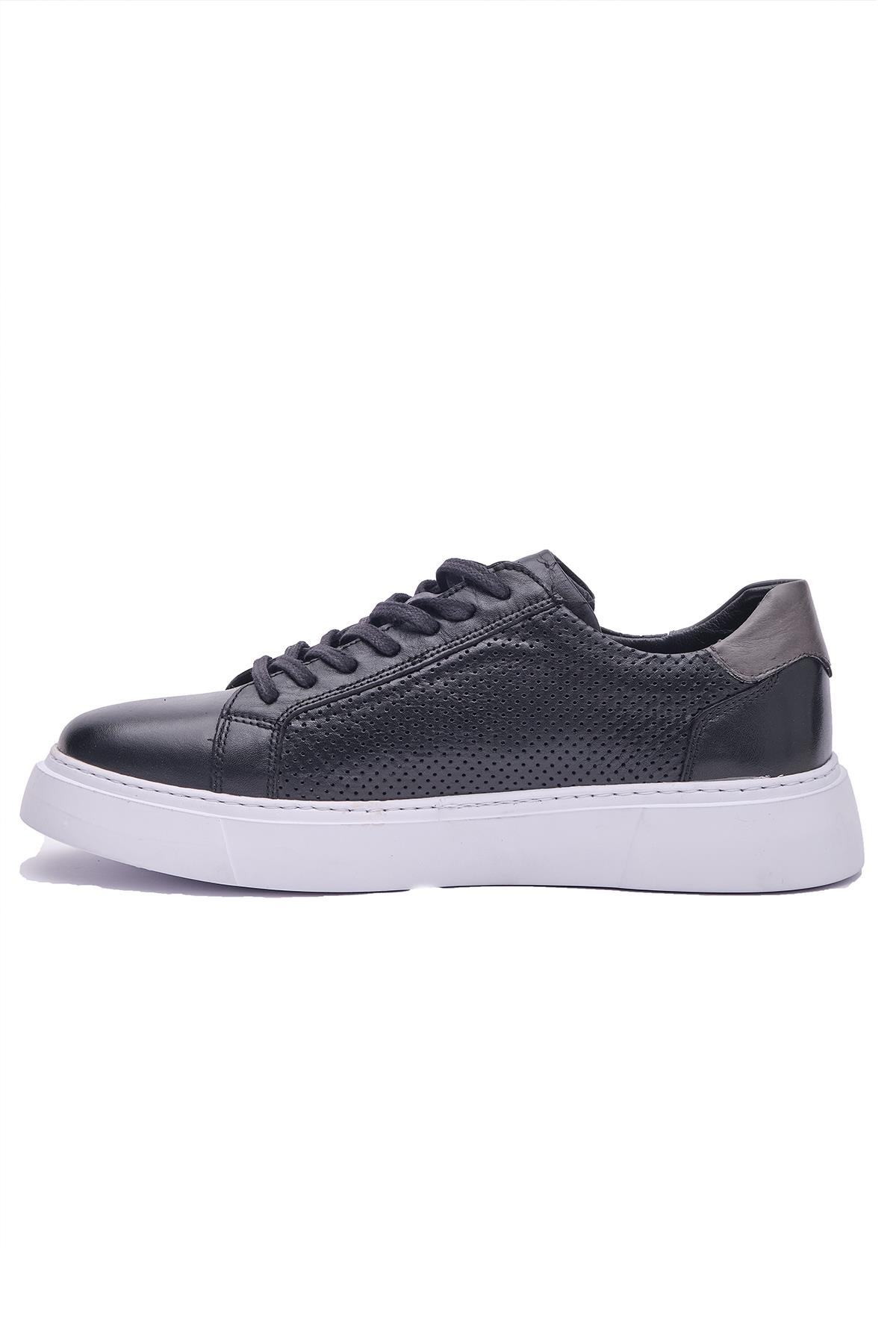 Punto 573185 Hakiki Deri Bağcıklı Sneaker Spor Günlük Ayakkabı Erkek