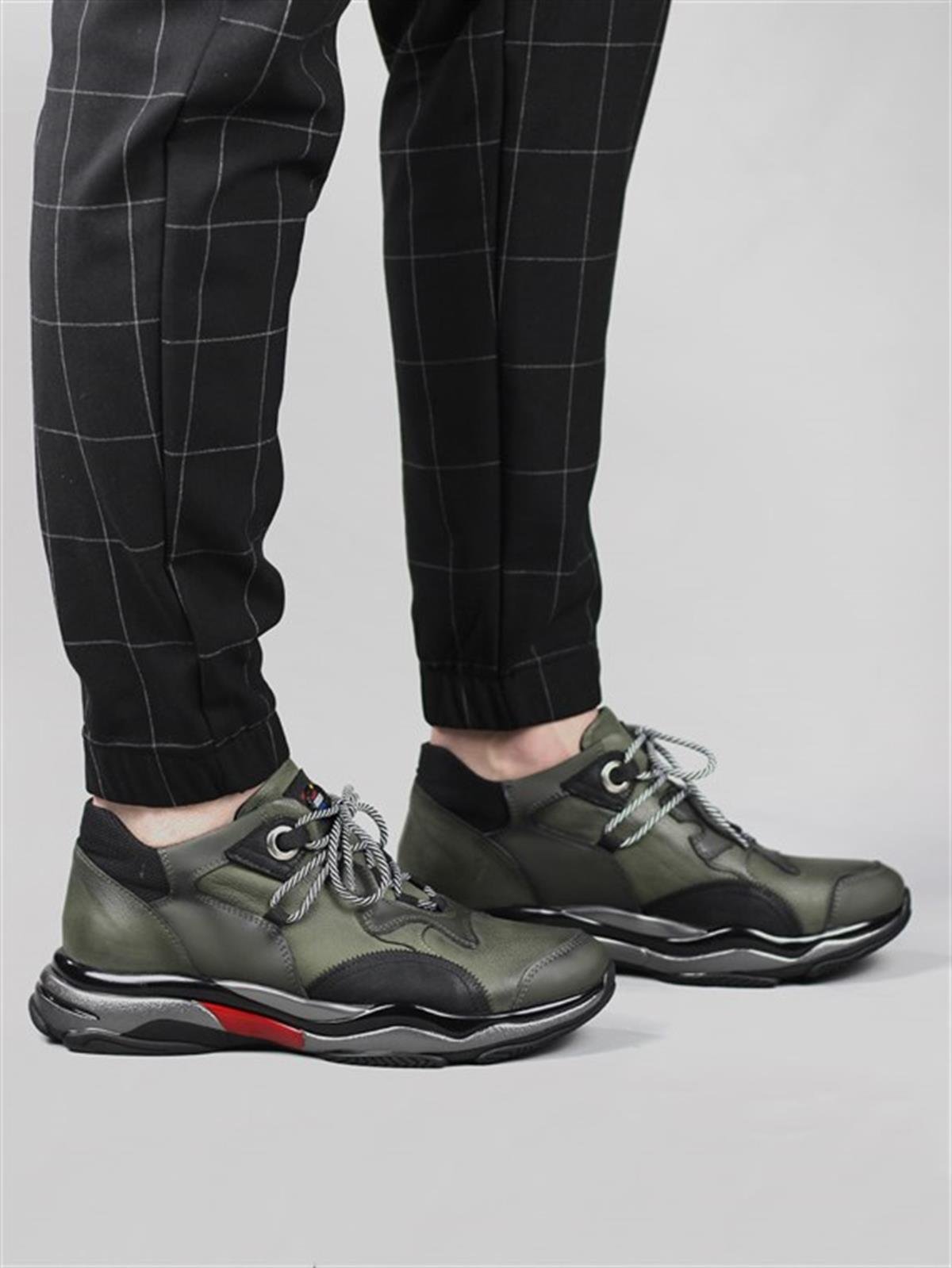 Serdar Yeşil Akron Erkek Hakiki Deri Süet Sneaker