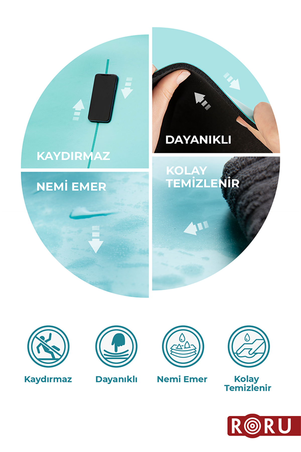 RORU Sun Serisi Coral Yoga Matı- 5 mm