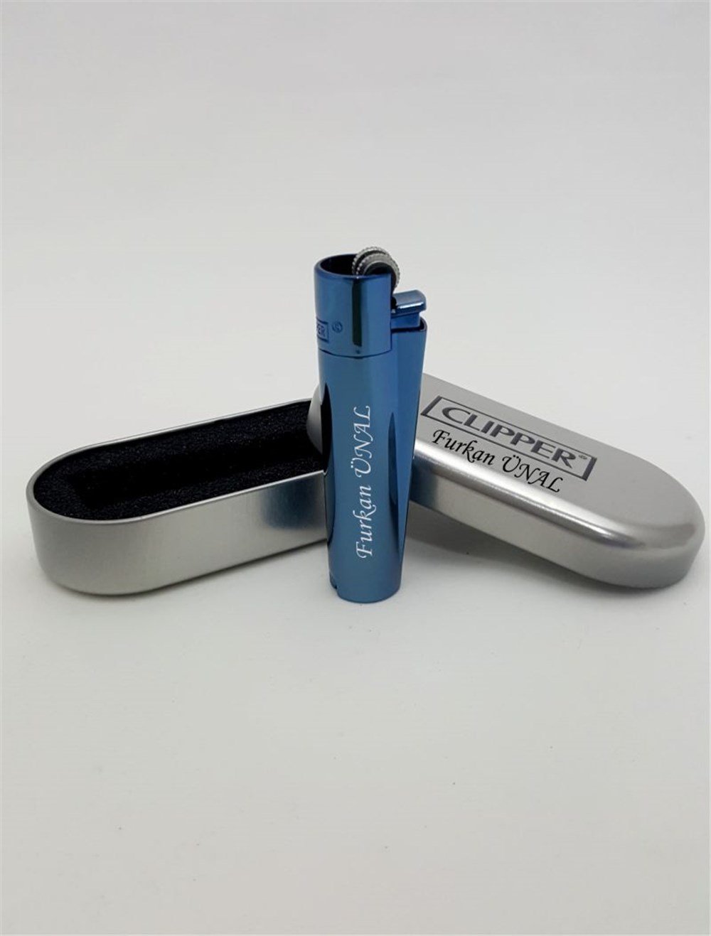 ÇakmakKİŞİYE ÖZEL CLIPPER BLUE METAL ÇAKMAK