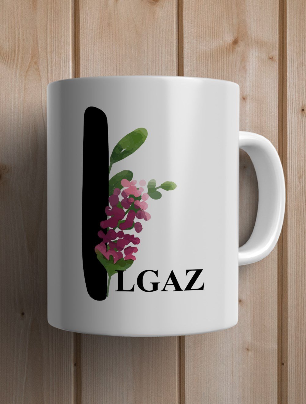 Harfli KupalarI BAŞ HARFLİ ÇİÇEK TASARIM  KUPA