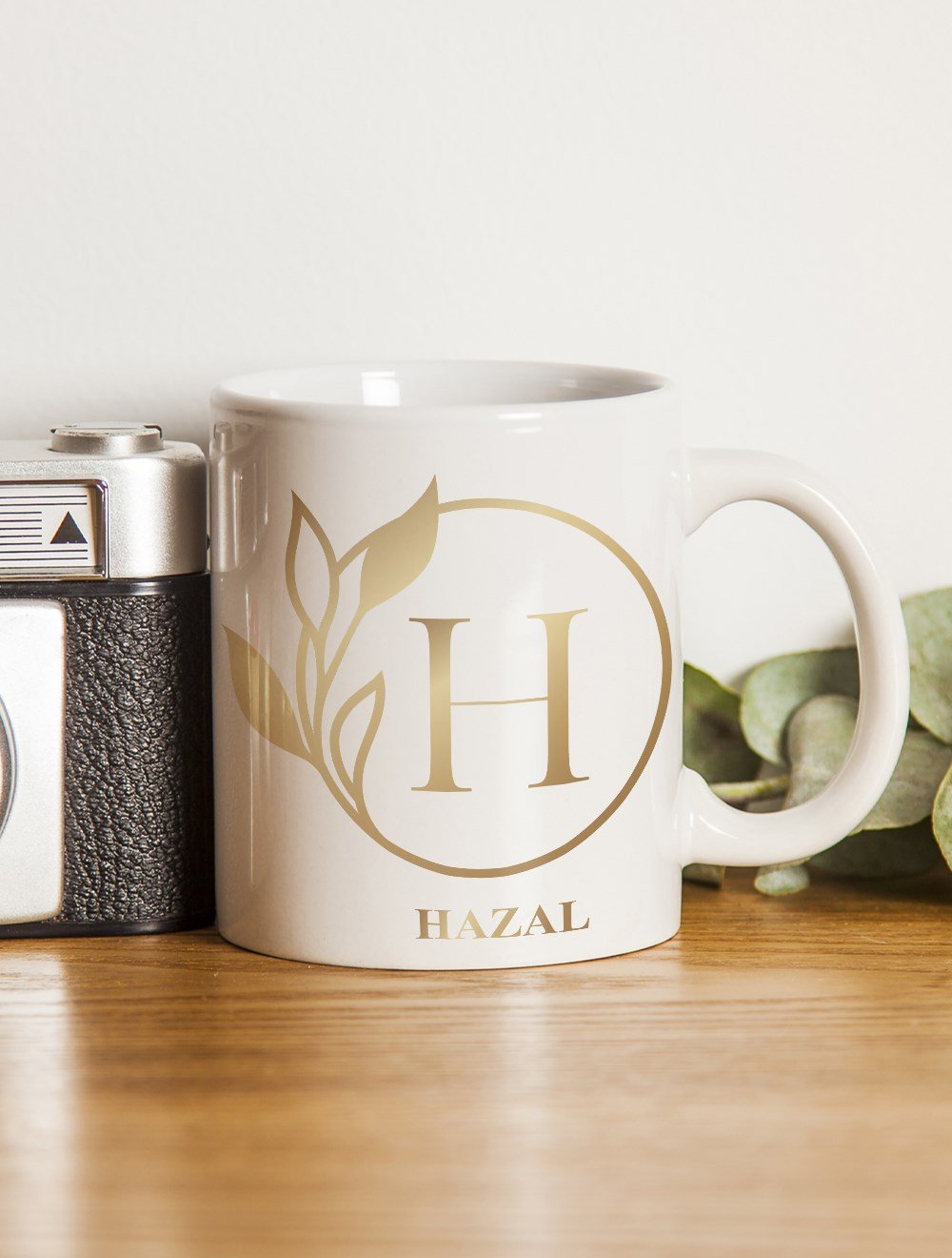 Harfli KupalarH BAŞ HARFLİ GOLD TASARIM KUPA