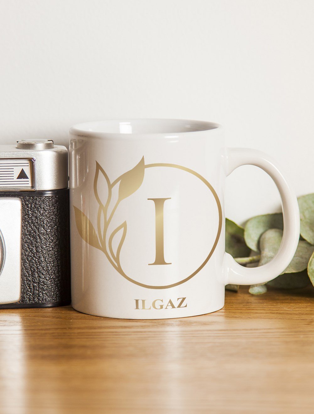 Harfli KupalarI BAŞ HARFLİ GOLD TASARIM KUPA