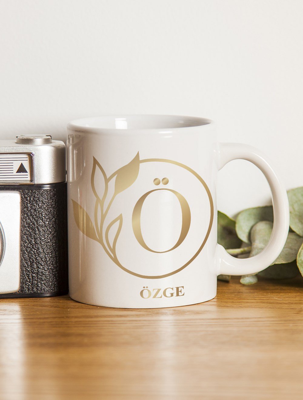 Harfli KupalarÖ BAŞ HARFLİ GOLD TASARIM  KUPA