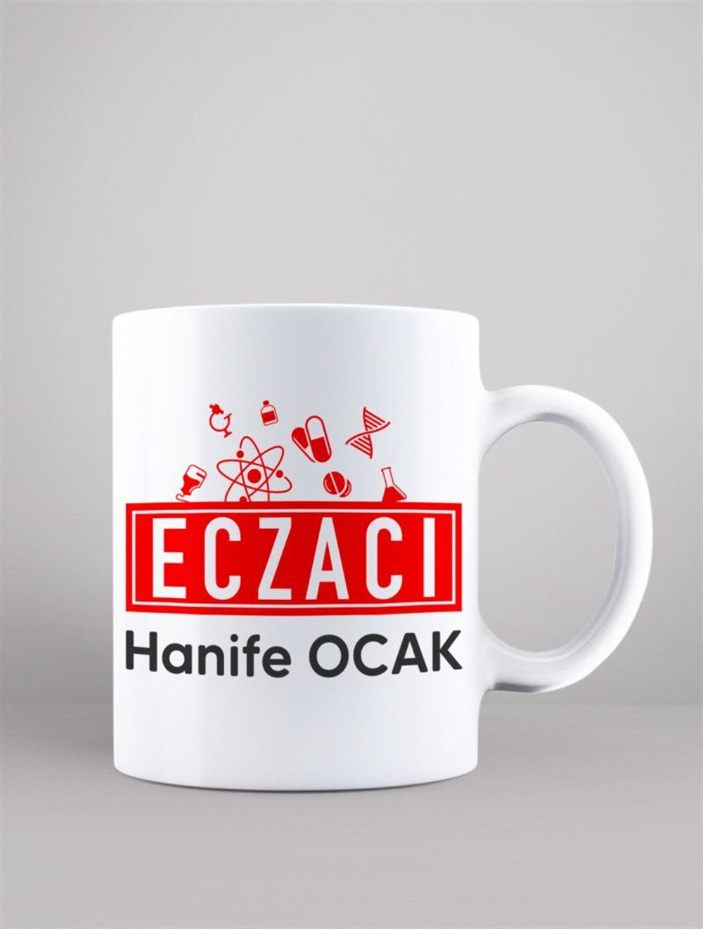 Mesleklere Özel KupalarECZACI KİŞİYE ÖZEL BASKILI KUPA