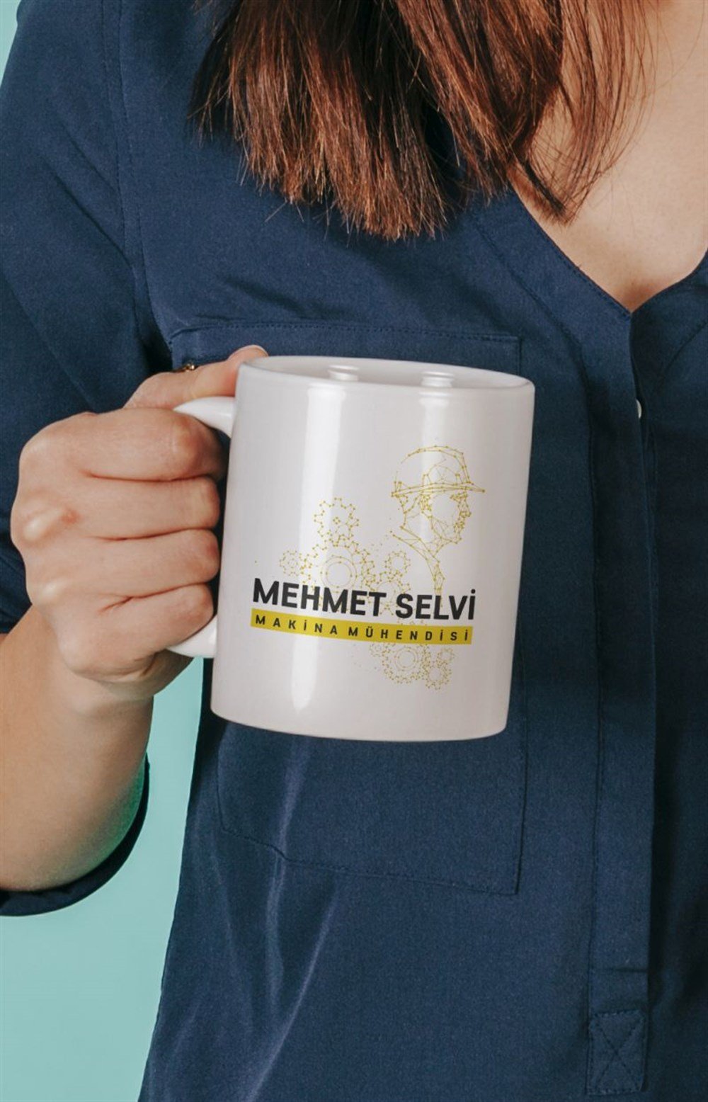 Mesleklere Özel KupalarMAKİNE MÜHENDİSİ KİŞİYE ÖZEL BASKILI KUPA