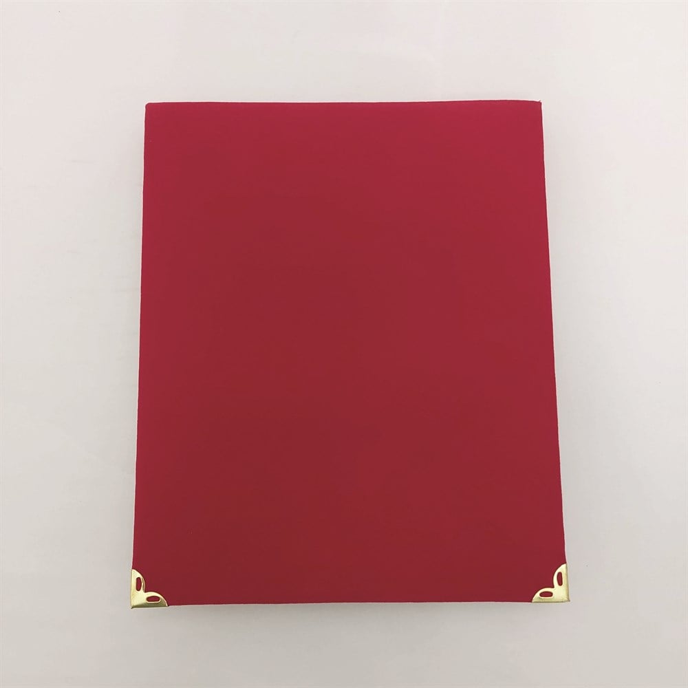 Metal Baskılı PlaketlerKIRMIZI KADİFE KUTULU METAL BASKILI PLAKET ( 15 x 20 cm )